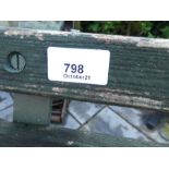 Vintage green painted weathered garden bench - AF - do not sit on