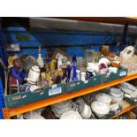 A selection of vintage china and glassware, collectables, such as Muhammed Ali puppet and sundries