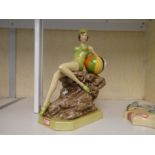 Kevin Francis "Beach Belle" a figure of lady sitting on rocks, 60/750