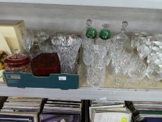 A Waterford carafe, a pair of Waterford brandy glasses, other glassware and sundry