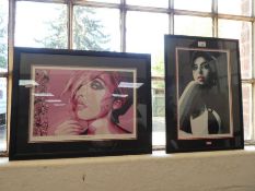 A limited edition pencil signed print of Amy Winehouse, by Tim Stephens and one other titled Ting Ti