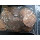 Box of old coinage 1967 uncirculated pennies