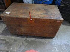 An old tool chest having five drawers with contents