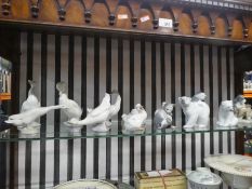 A set of three Lladro Polar bears, a quantity of Nao ducks and other figures