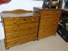 2 Modern pine chest of drawers