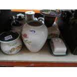 Selection of china and pottery including Poole plates, cheese dishes, etc