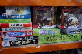 Large selection of vintage board games including Cluedo, Subbuteo etc. Includes two Indiana Jones mo