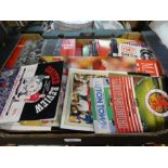 A tray of old Football programmes and similar mainly related to Manchester United