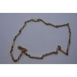 9ct yellow gold twisted link design necklace, 48cm, marked 375, 22g approx