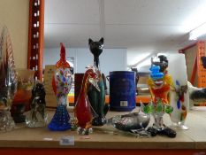 Quantity of Murano style glass including figures, animals etc - some AF