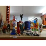 Quantity of Murano style glass including figures, animals etc - some AF