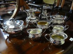 2 Silver plated 4 piece teaset