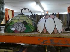 Two Tiffany style lampshades