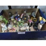 Box of Studio pottery figurines of fishermen pirates, etc, one signed Alan Young