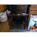 Victorian mahogany scalloped edge coffee table with under tier