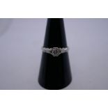 Vintage 18ct and platinum Solitaire ring, slight illusion setting, approx 0.20 points with platinum