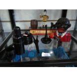 Collectables which include two vintage money boxes (Ebony Treen, etc.)