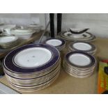 A quantity of Royal Doulton 'Imperial Blue' dinnerware