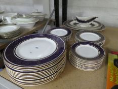 A quantity of Royal Doulton 'Imperial Blue' dinnerware
