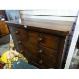 Mahogany chest of 2 short over 3 long drawers