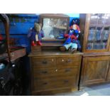 An early 20th century dressing chest on plinth base