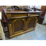 A Victorian mahogany chiffonier base having two drawers