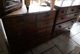 Two vintage mahogany chests of drawers, both AF, in need of restoration