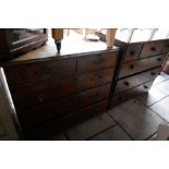 Two vintage mahogany chests of drawers, both AF, in need of restoration