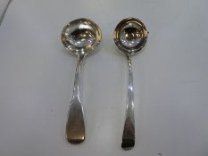 Two silver Georgian ladles, one hallmarked London 1808 Solomon Houghham. Other hallmarked London 178