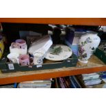 A box of mixed china including Spode, Franklin Mint and Wedgwood, etc