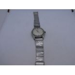 Vintage stainless steel gents 'Omega' wristwatch, AF, winder comes off and does not wind, surface sc