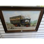 W H Stockman; a modern oil of steam traction lorry for Pimm and Son, Guildford, signed, 75 x 49cms