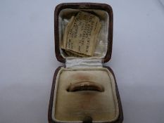 Vintage 9ct rose gold wedding band marked 375, size L, in tooled leather box, 3.1g approx, the box w