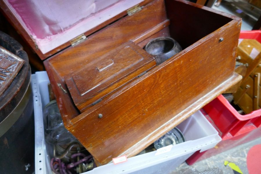 A brass bound bucket and sundry - Image 3 of 5