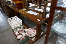 A reproduction oak oblong refectory table