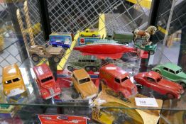 A selection of play worn die-cast vehicles to include Dinky, Matchbox and Sutcliffe Under-Wunda Subm