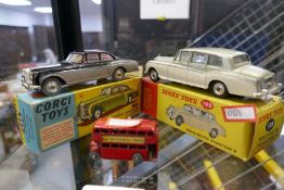 Corgi 224 Bentley, Dinky Rolls Royce and another