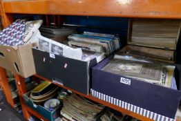 Three boxes of vintage knitting and sewing ephemera including books, some in small camphor wood line