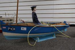 Remote Control model rowing boat complete with rowing figure, oars and stand, 76cm (no controller)