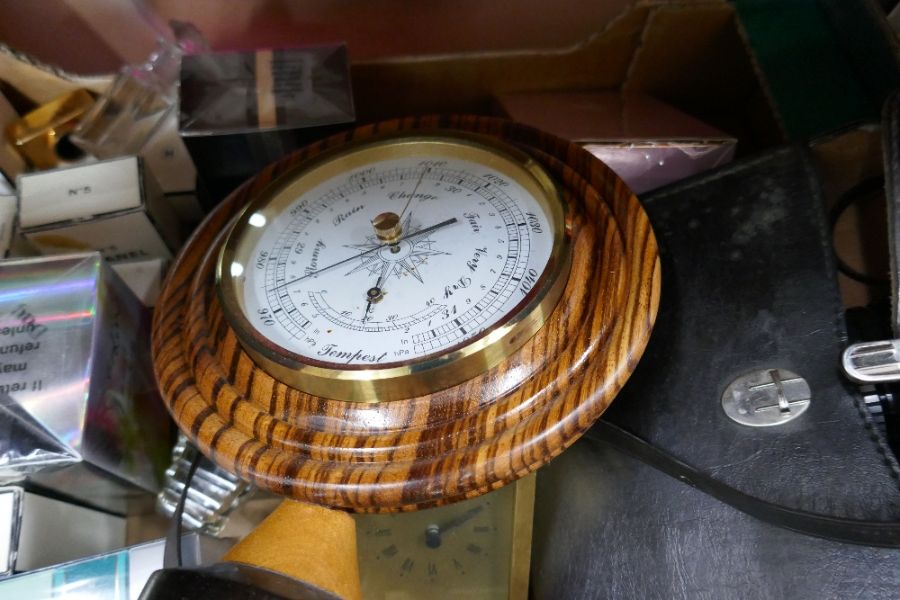 Boxed mixed items to include various ladies perfumes, mantle clock  cased Hanimex binoculars - Image 3 of 3