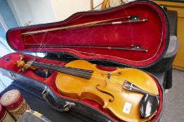 A vintage violin by Leonard W Broughton, Southampton 1969 with 16.5 inch back