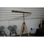 Telescope on teak floor stand