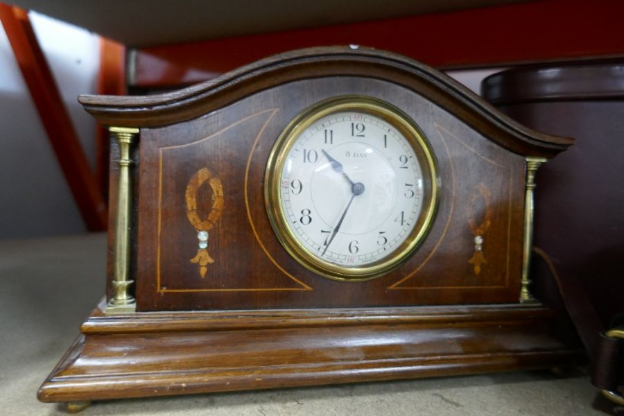 A pair of Carl Zeiss 10 x 50 wide binoculars and an 8-day French wooden mantle clock - Image 3 of 4