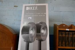 A Kef Home Theatre set with two stands