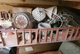 Two crates of mixed ceramics including collector's plates, lamps, vases, etc