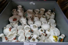 Two boxes of crested china including Goss, etc