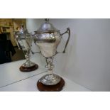 A superb silver, very large and heavy trophy in Art Noveau style, hammered design, exceptional quali