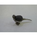 A novelty silver Pheasant pin cushion, very nice items of high quality.