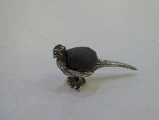 A novelty silver Pheasant pin cushion, very nice items of high quality.