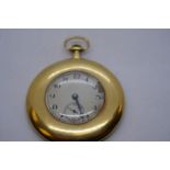 18ct yellow gold half hunter pocket watch the case marked 18, initials AB, slight crack to glass, AF